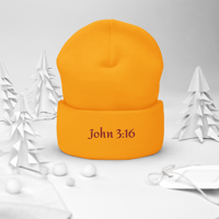 Image 10 of Cuffed Beanie (John 3:16)