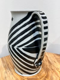 Image 2 of Black and White Ceramic Pitcher- Joanne Kirkland