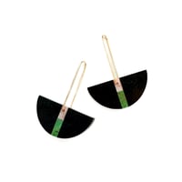 Image 1 of Basalt, Rhodonite & Malachite Earrings
