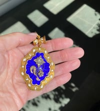 Image 2 of COBALT BLUE ENAMEL PENDANT