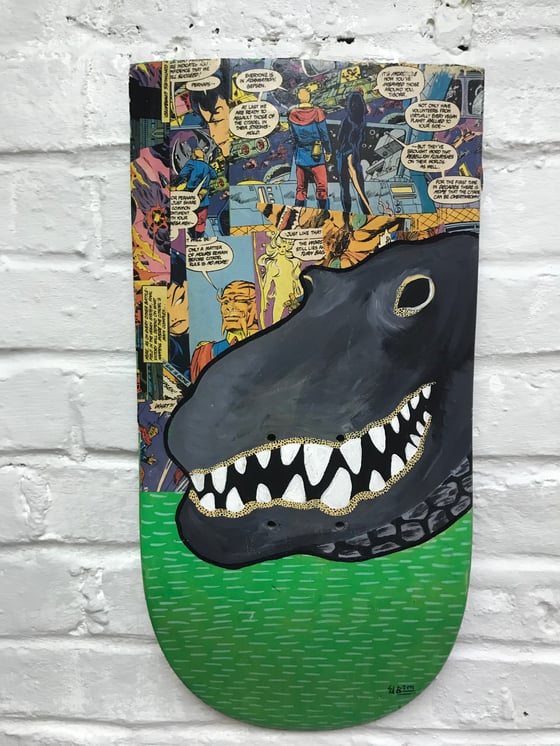 Image of GATOR HAND PAINTED SKATE DECK