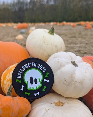 Image of Hallowe'en 2025 skull patch / badge