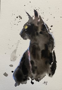 Image 1 of Black Cat Painting