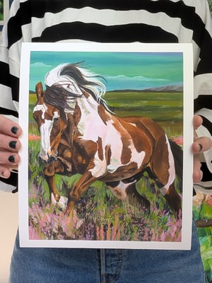 Horse Flowers Print