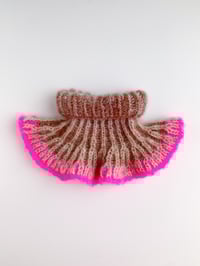 Image 1 of Sofie and Iris Dark Brown, Light Brown and Hot Pink Mohair Collar