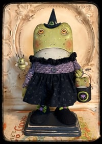 Image 1 of Folk Art Toad Witch Doll character 