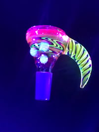 Image 9 of UV Reactive 14mm Slide With Horn 