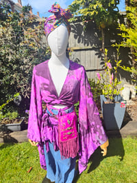 Image 9 of Porto co ord set - frilly wrap skirt and top 6-14 uk Purple pink