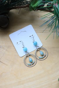 Image 2 of Double Hooped Amazonite Earrings