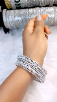 Image 2 of 2 Pieces American Diamond Bangles Set_GPB_1208
