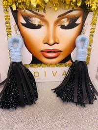 Image 1 of Yarn/Leather Earrings 