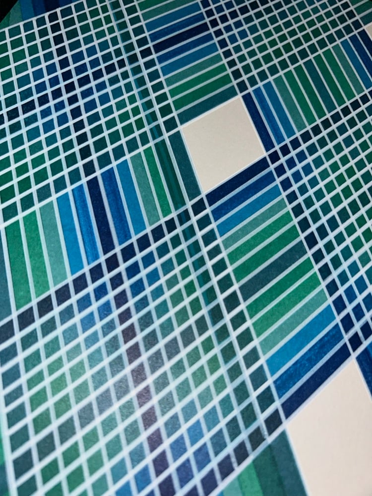 Image of Intersecting Ribbons of Light form a Diamond Grid