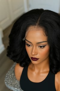 Image 3 of PEYTON| 12”  Pre-Plucked Curly Lace Front Wig Sweetheart Hairline -Effortless Glam 