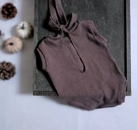 Image 3 of Newborn Photoshoot bodysuit Robbie | sleeveless | brown | photo props