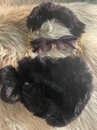 Image 2 of Black Heart Fur Bag