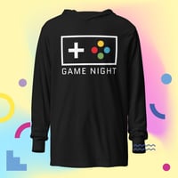 Image 1 of Game Night Hooded Long-Sleeve T-shirt