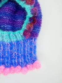 Image 2 of Sofie And Iris Striped Dark and Blue, Pink, Blue and Turquoise Mohair Balaclava