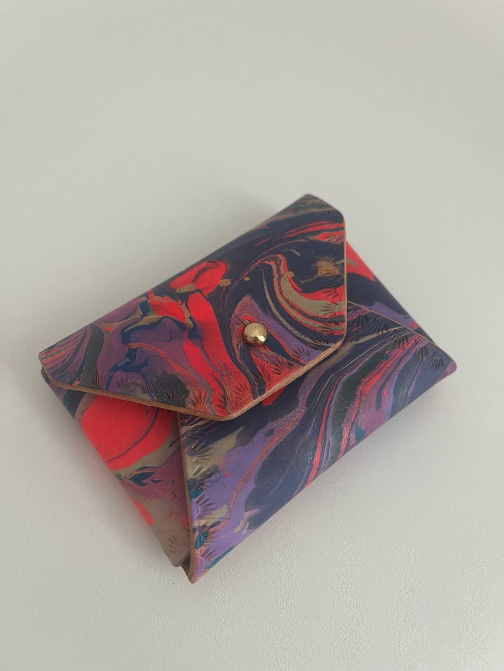 Image of Blue/Purple Marbled “No Stitch” Card Wallet 