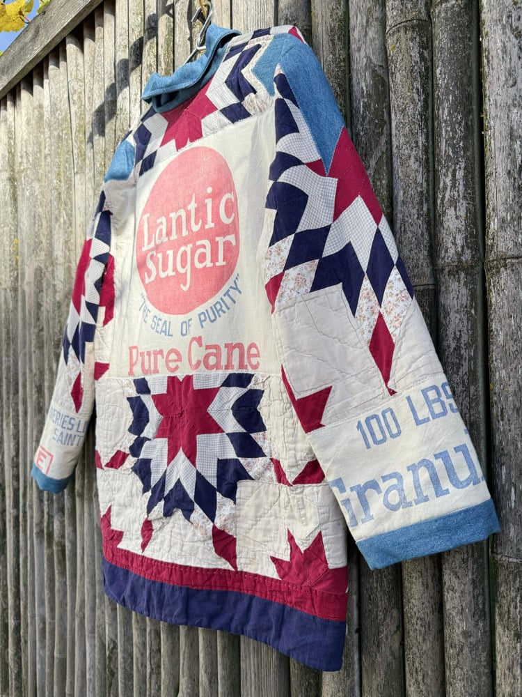 Image of Quilt Coat — Antique Navy Burgundy Lonestar 