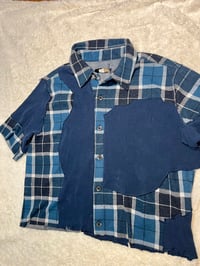 Image 3 of Blue Patchwork Flannel