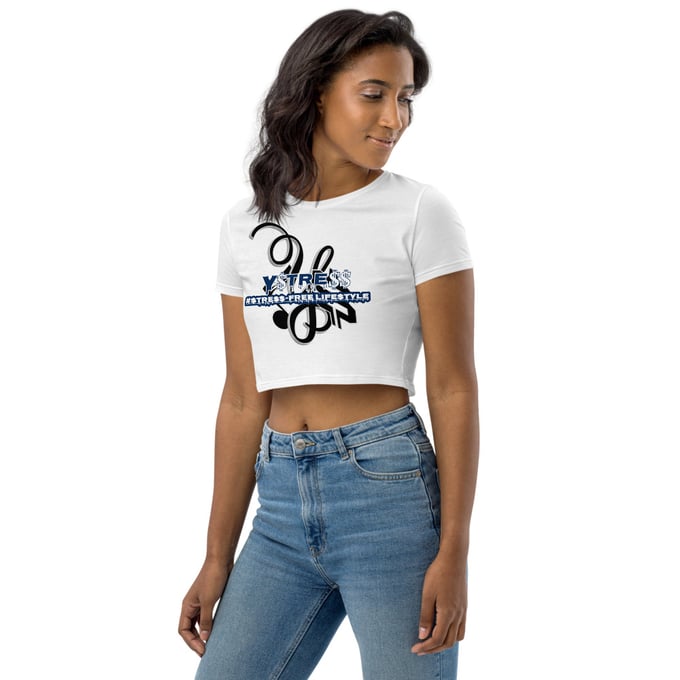 Image of YSDB Exclusive Women's Navy Blue and Black Organic Crop Top
