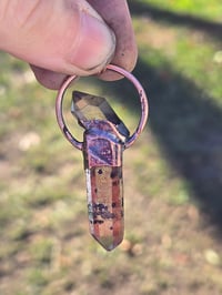 Image 2 of Electroformed Smokey Quartz and Hematite Quartz necklace