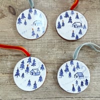 Image 1 of Christmas Cabin Dec - Medium, Multi-stars