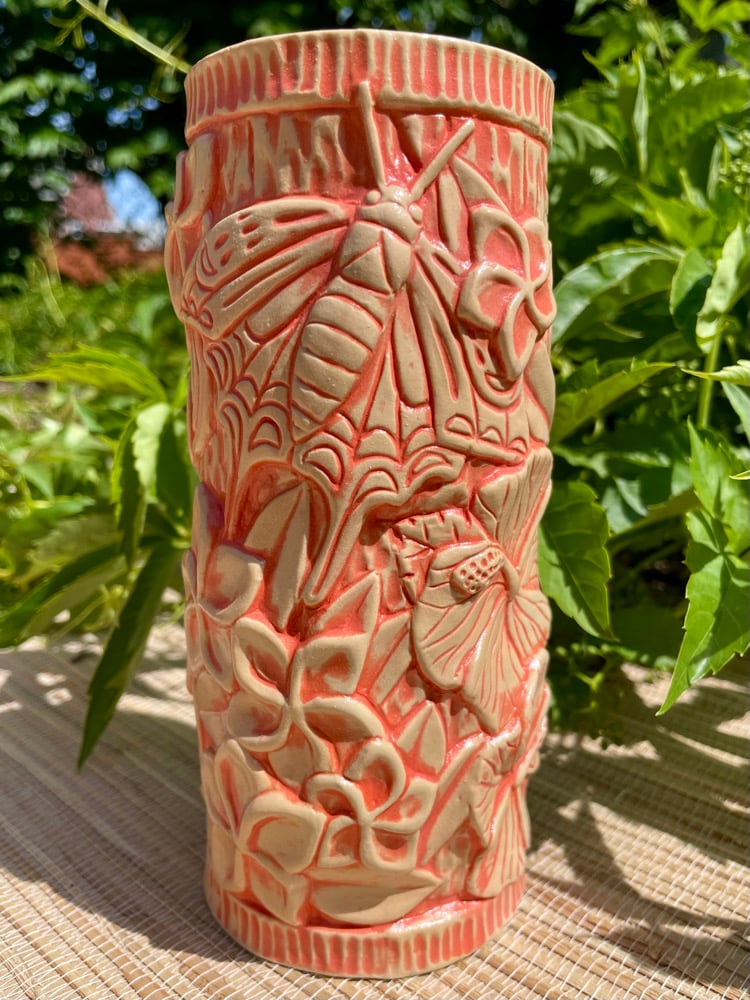 Image of Orange/Tan Floral Peanut Mug