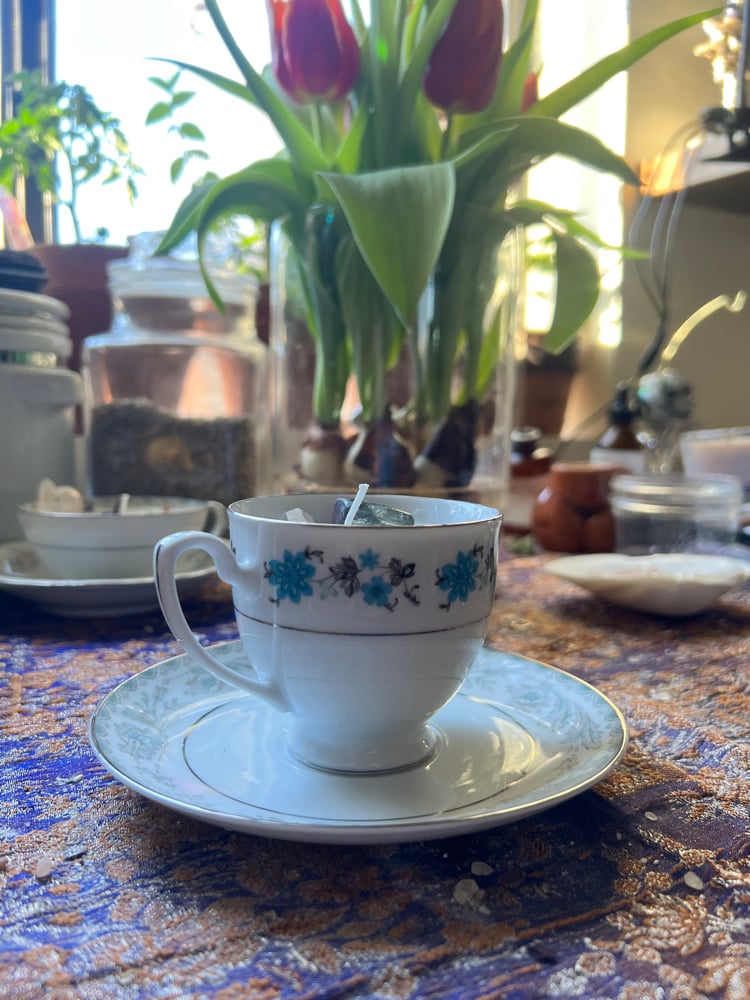Image of Mystic Veil Teacup Candle 🕯️🔮🌹