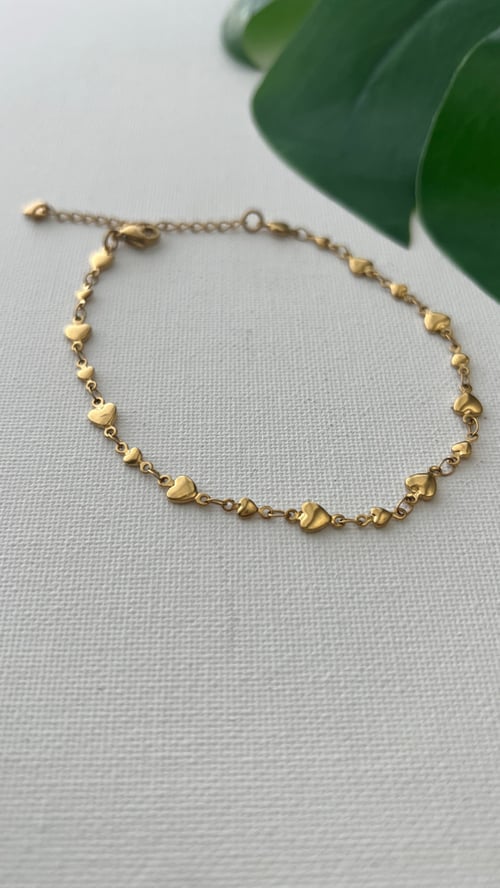 Image of HEART IT • Gold Heart Anklet