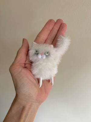 Image of Bitty Fluffy Cat In White