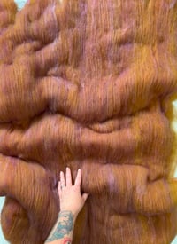 Image 1 of Colorjoy Cloud, Marigold - XL  7.8 oz. Luxury Batt: Corriedale x CVM fleece, Shaniko, Silk