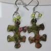 Puzzle Piece Earrings Floral 2