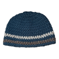 Blue Stripe Crochet Beanie