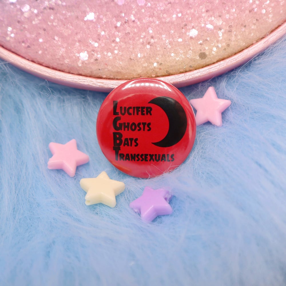 Image of LGBT Lucifer, Ghosts, Bats, Transsexuals Button Badge