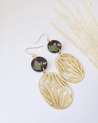 Floral Brass Earrings 