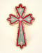 Image of Floral Cross Small White/Red/Light Blue 