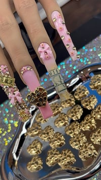 Image 2 of HEART GOLD NUGGET CHARMS 