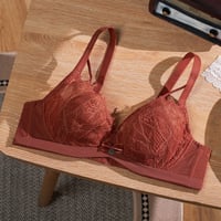 Image 4 of B C Small Chest Size Women Bra Thin Cup Mold Soft Cotton Brassiere Hollow Out Lace Underwear Sexy La