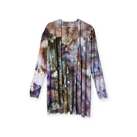 Image 1 of S Jersey Knit Cardigan in Autumn Watercolor Ice Dye
