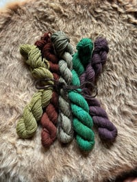 Image 1 of Mini Bundle #6 - 100G Hand Dyed Kent Romney Mini Skeins