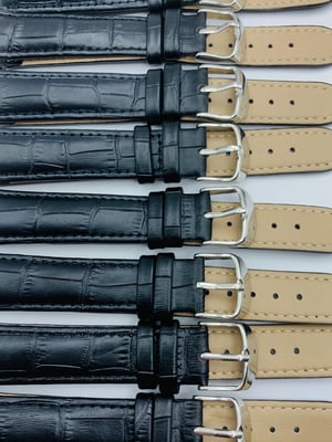 Image of LOTS OF 5 & 10 X CROC LEATHER GENTS WATCH STRAPS,18mm/20mm,BLACK,BROWN,ORANGE,TOP QUALITY,NEW.