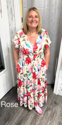 Rose - Angel Sleeve Maxi Dress
