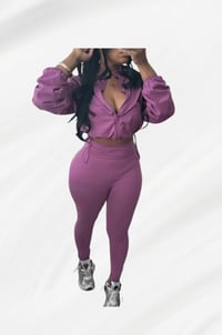 Image 1 of "Go Figure" Zip-Up Gym Two-Piece Set