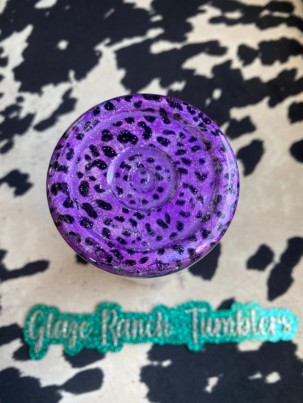 20 oz. Purple cheetah/skull/floral