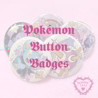 Image 1 of Small Glitter Pokemon Button Badge 