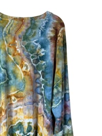 Image 3 of XL Unisex Adult Soft Long Sleeve Tee in Earthy Geode Ice Dye