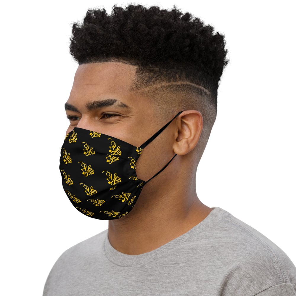 Image of YStress Pandemic Premium Black and Gold face mask 