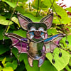 Iridescent Black and Purple Bat Suncatcher 