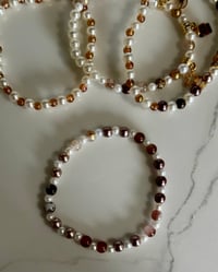 Image 6 of Starlight Shimmer Gold, Champagne, and Cream Tumbler Bracelet Stack